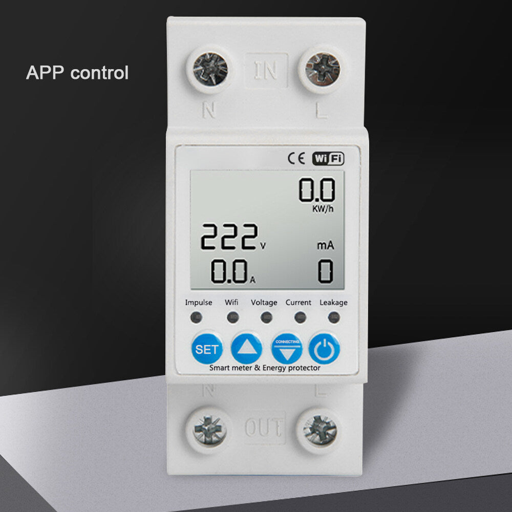 Current Control Voltage and Tuya Meter Timer Alexa Function Switch Monitoring Circuit for Breaker Intelligent Protecting Amazon Power home with Leakage WiFi Compatible Voice