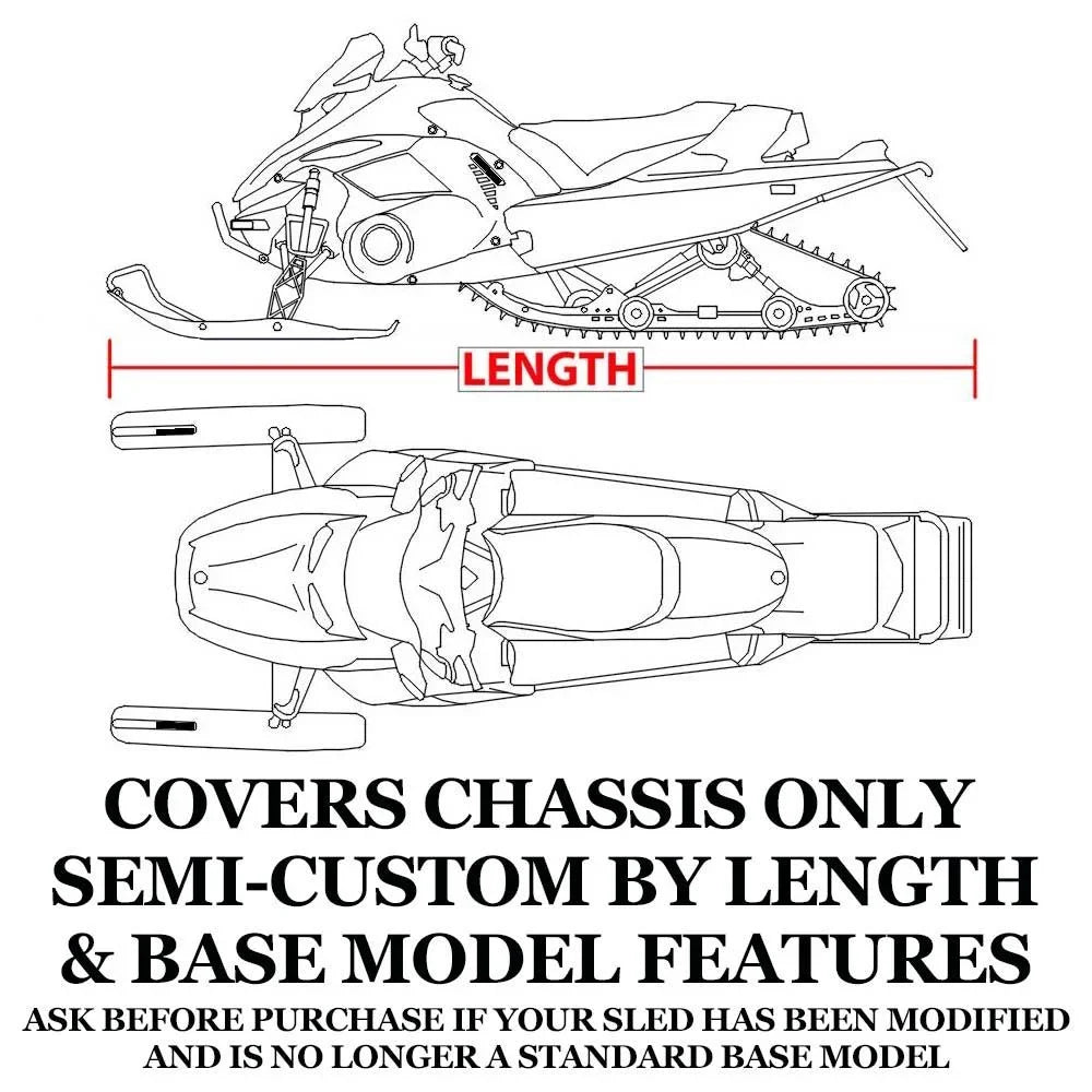 Cover model Trailerable snowmobile 153, Sled Snow 600 M1000 Machine Gear Snow Arctic 2007-2009 Cat Denier Compatible for