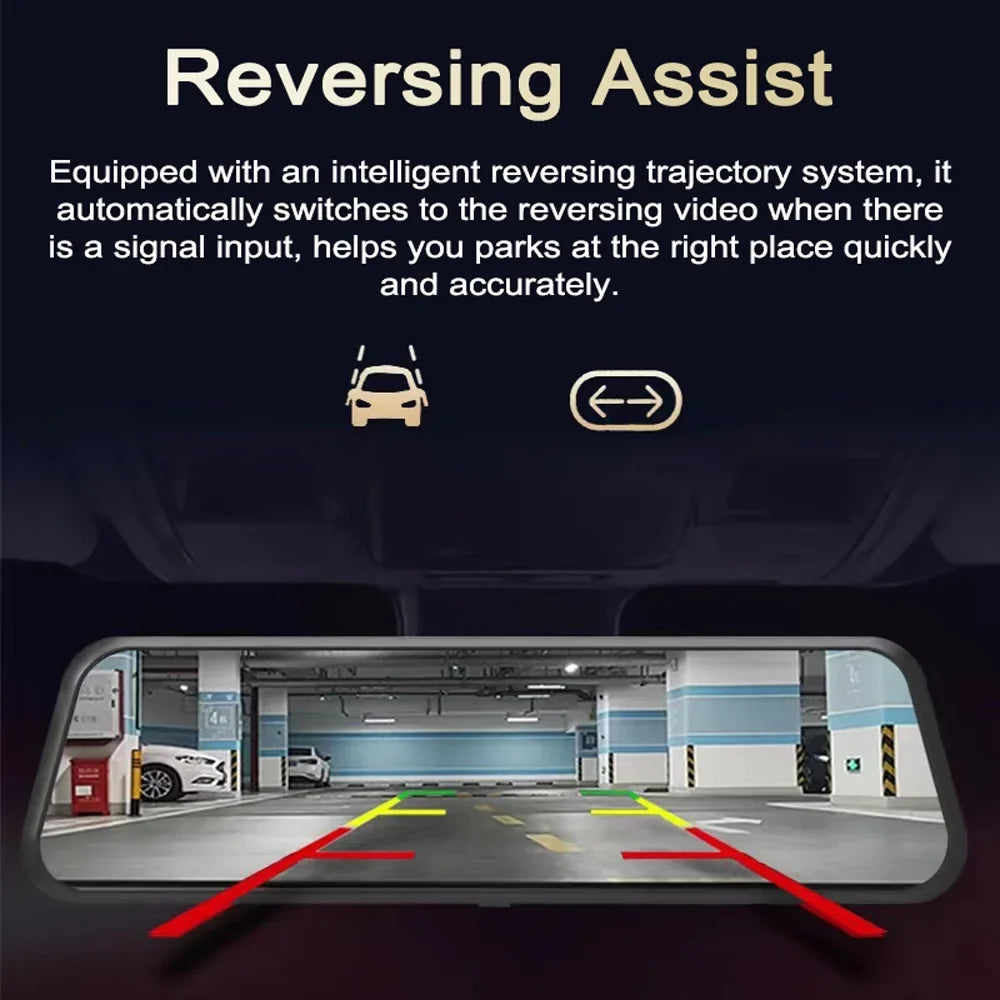 Cam 9.66 170° Touchscreen, Detection Inch Full Tomshoo Dual Motion Angle, Camera with Wide Dash