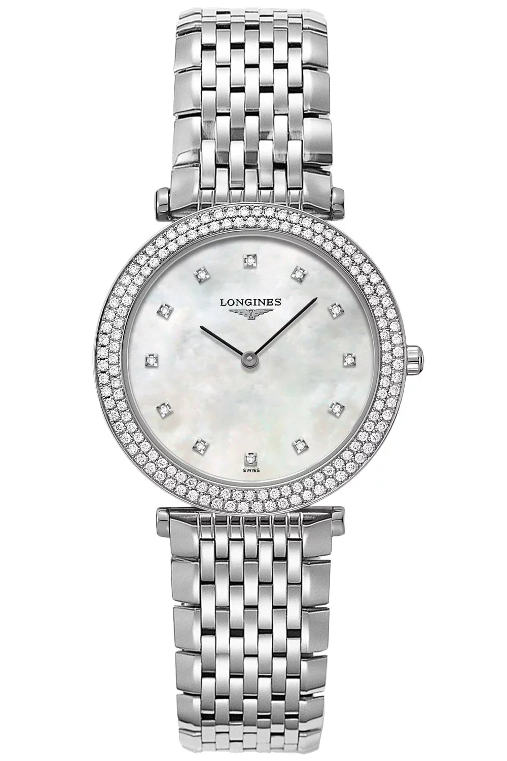 Grande Watch Stainless Classique Steel L4.515.0.87.6 Longines & La Diamond Womens