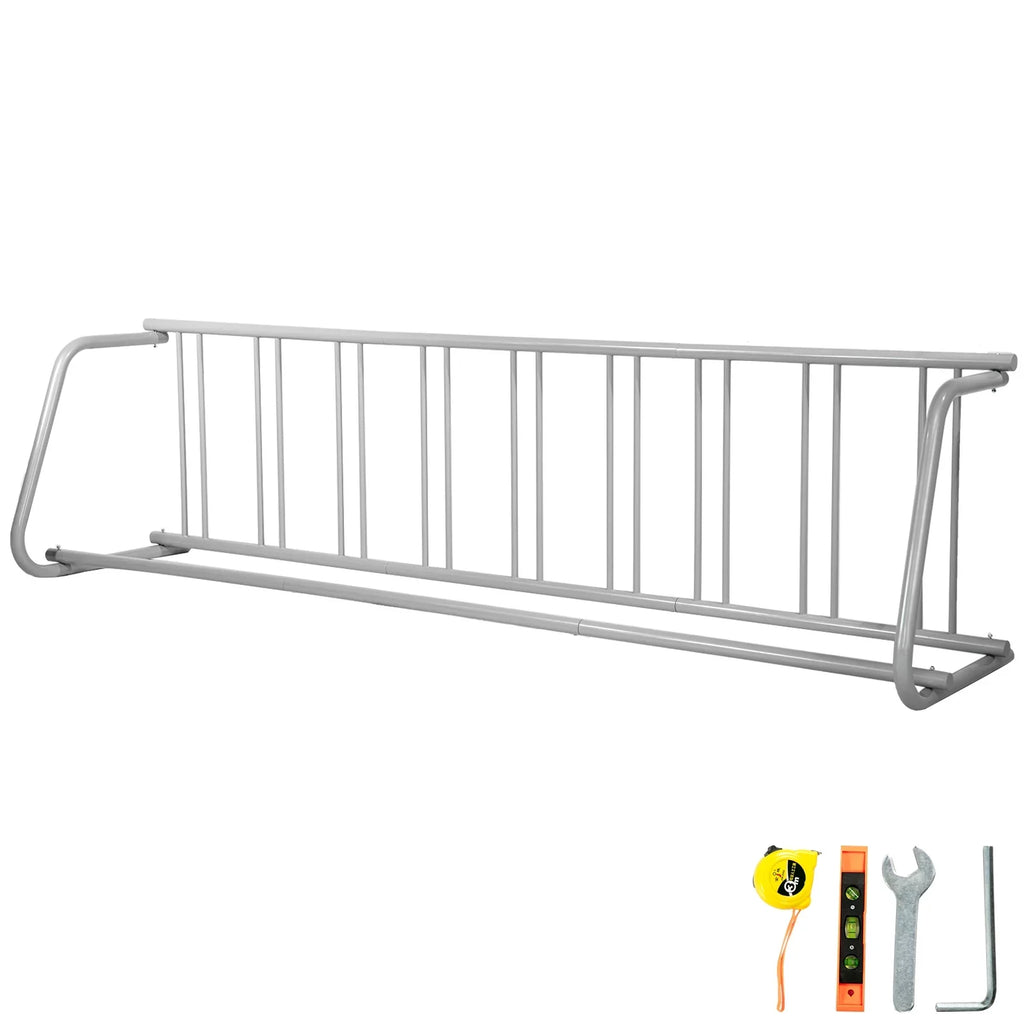 Single-Side All-Steel Rack, BENTISM Stand Bike Streets Length Floor Storage Rack, 111" Bike Yards Garages 9 Holders Grid for