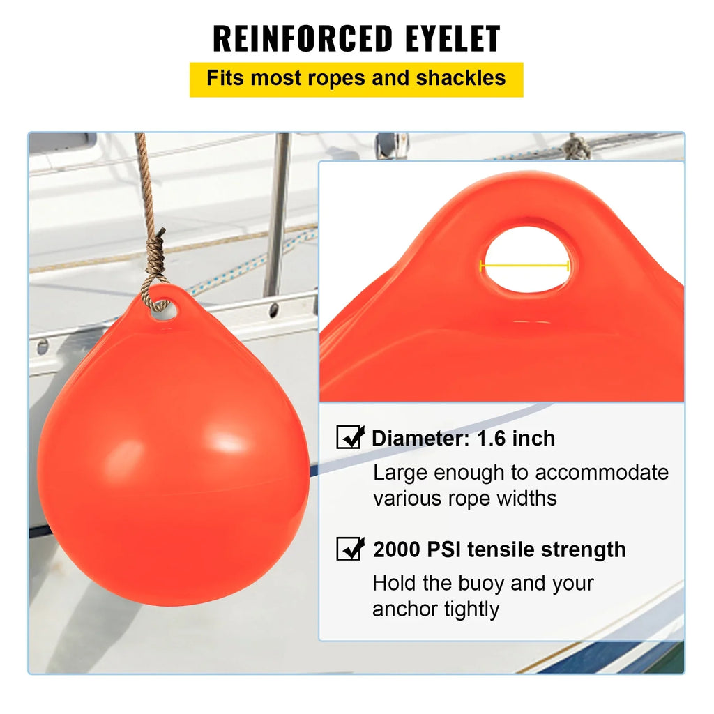 Anchoring, Boat Ball, Heavy-Duty 27in Buoy, BENTISM Vinyl Marking, Orange Fishing, Boat Inflatable Rafting, Marine-Grade Diameter Buoy, Round Marker Buoy Mooring