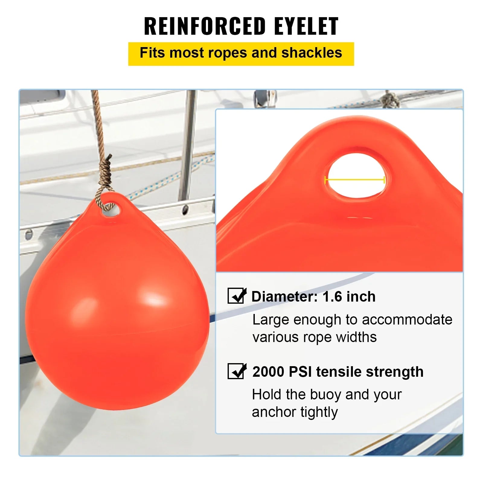 Anchoring, Boat Ball, Heavy-Duty 27in Buoy, BENTISM Vinyl Marking, Orange Fishing, Boat Inflatable Rafting, Marine-Grade Diameter Buoy, Round Marker Buoy Mooring