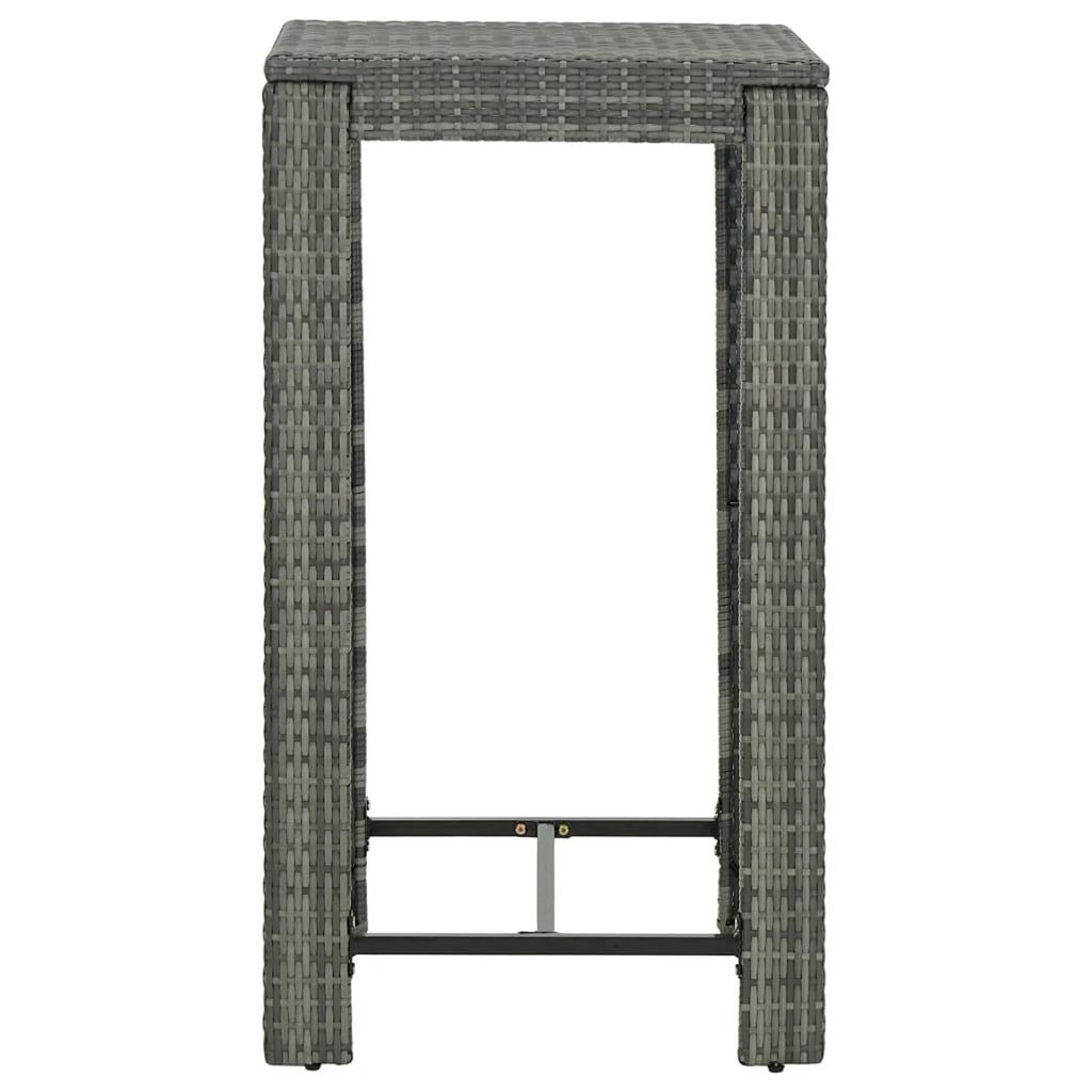 Table Gray Poly Andoer 23.8"x23.8"x43.5" Rattan Bar Garden