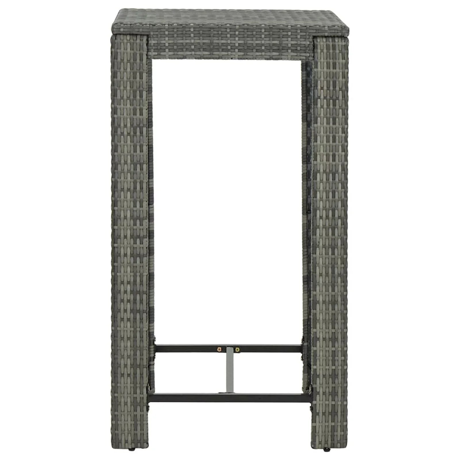 Table Gray Poly Andoer 23.8"x23.8"x43.5" Rattan Bar Garden