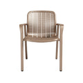 Modern Beige Plastic Chair with Perforated Design