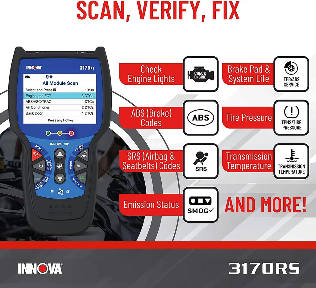 INNOVA Bluetooth Reader Scanner Vehicle 3170RS Code Diagnostic FixAssist