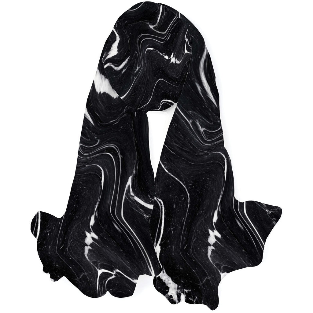 Large Shawls FREEAMG Black Wraps Neck Women Hair Sunscreen Silk Wraps Oblong Packed Marble Long Scarf Headscarf for Gift