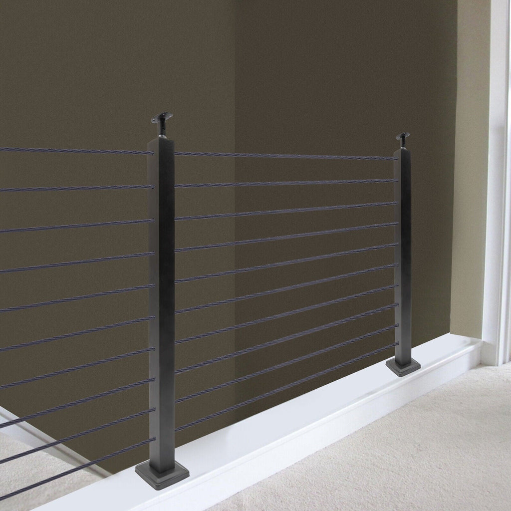 Pre-Drilled Cable Railing Post Fence 36''x2''x2'' Cable Wood for Square Level Railing Deck Two Post Sides System Stainless Steel Concrete Level