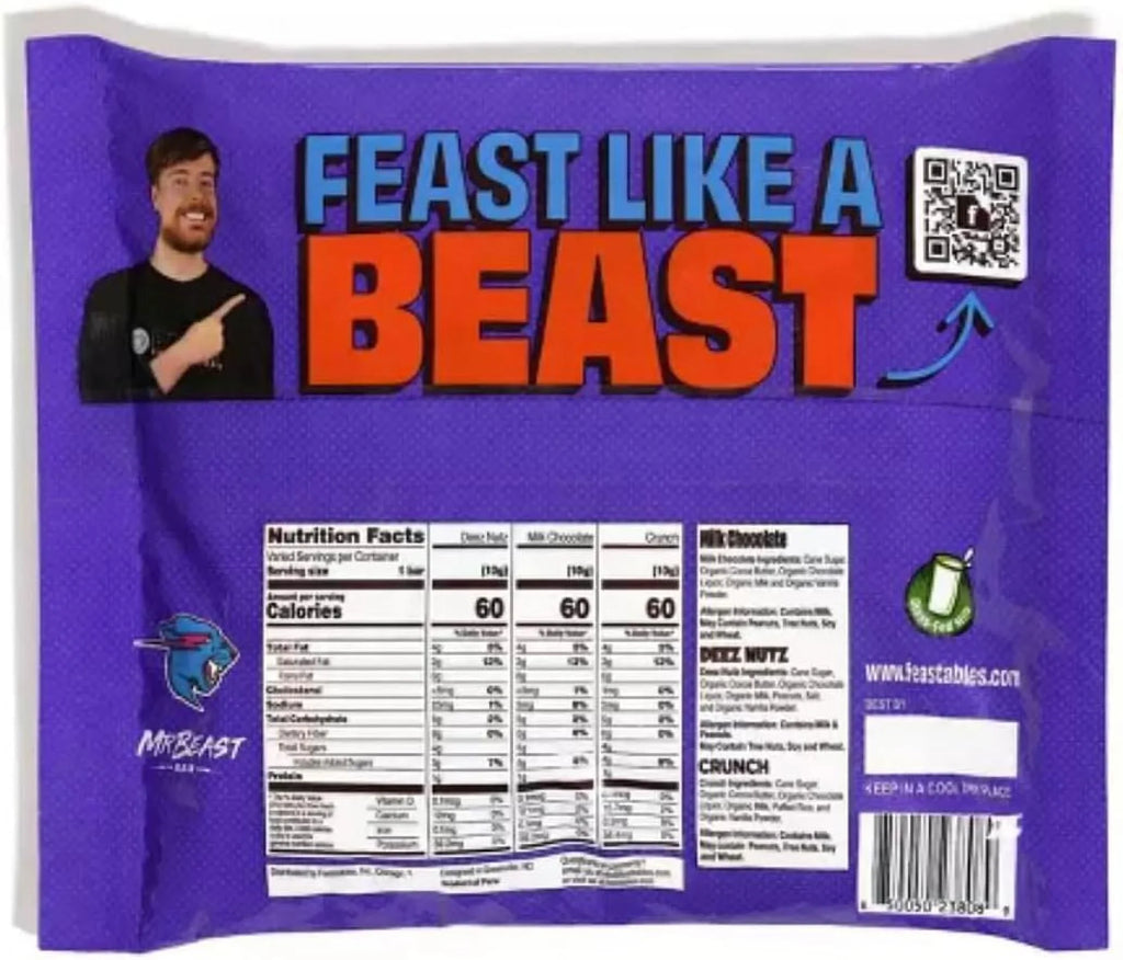 Mini Beast Of Chocolate Bag Bars 50 Feastables Mr.