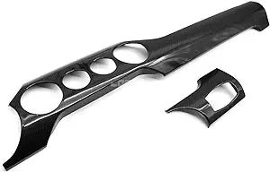 '- Dashboard Dash Dry Black with 2015-2022 Real S550 Trim Carbon Cobra-Tek (4 Center Mustang pieces 2 Fiber Compatible Gloss holes)