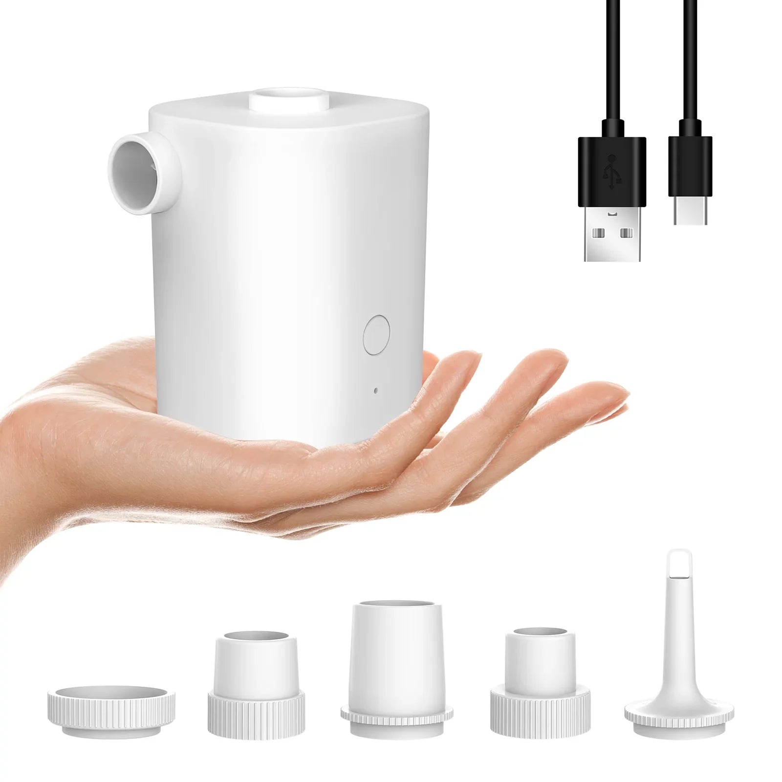 Quick Air Nozzles Battery Inflator Inflatables for Air Pumps Bed Deflator Ring 5 Pump Electric with Air Pump Swimming 2500mAh Pool Mattress Toy Air USB with