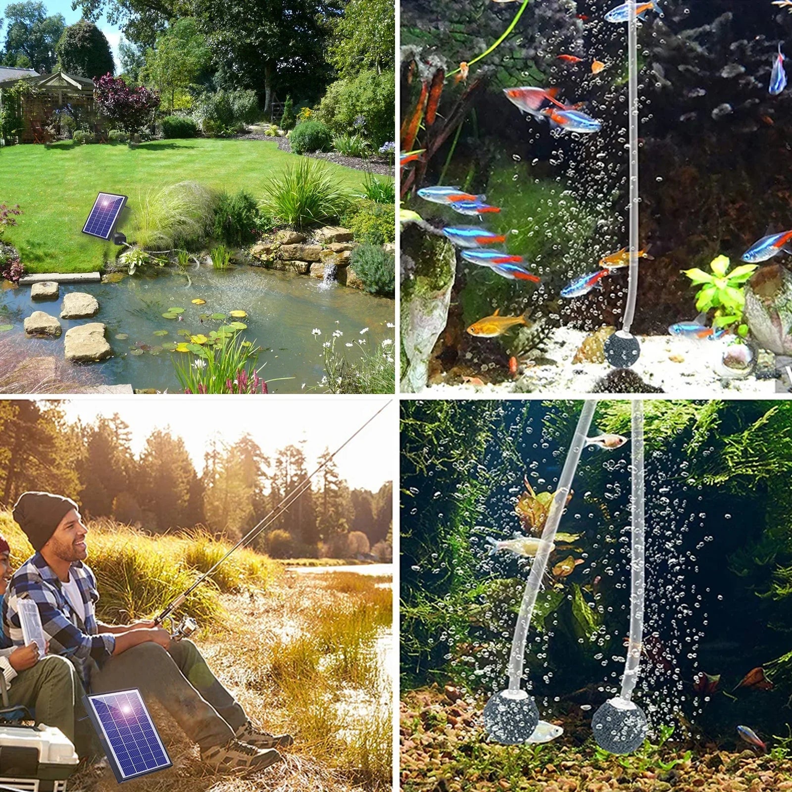 BubbleAerator Pond Fish Air Oxygenation pump, Solar Bubble Air Pump Pump Air Bubble Yaliya With Pump Pump Fish Air Aerator GoolRC Fish6w Stones Aerator Stones Pool Aerator 2 Air