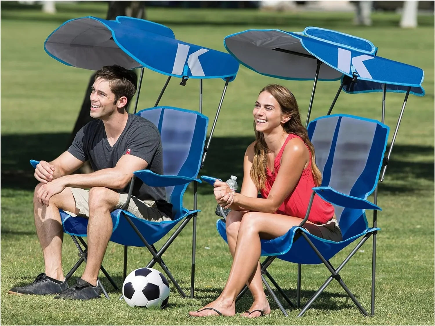 Camping, exterior Canopy Foldable and Tailgates, Events, Chair Original Grey/Blue Kelsyus for