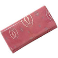 Long Ladies Leather Cartier Pink Bifold Wallet Pre-Owned L3000951 (Fair) 2C Happy Birthday Motif
