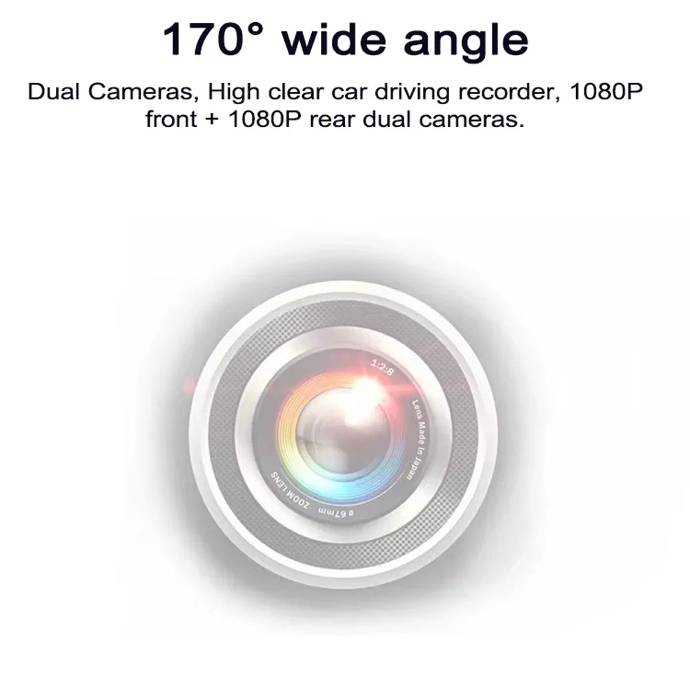 Cam 9.66 170° Touchscreen, Detection Inch Full Tomshoo Dual Motion Angle, Camera with Wide Dash