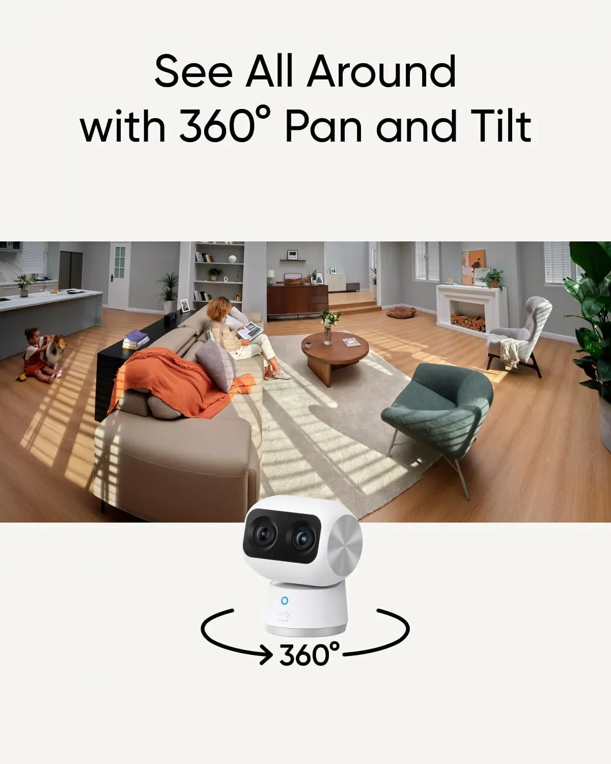 4K with PTZ, Indoor 8× Cameras, UHD Resolution 3, Human/Pet with S350 6 and 360° Security eufy Cam Dual Dual-Band HomeBase Security AI, Zoom Wi-Fi Camera