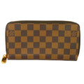 Zipper New Zippy Damier Pre-Owned (Good) Vuitton Men's Brown Pattern N41661 Wallet Ebene Checkered Long Logo Round Women's