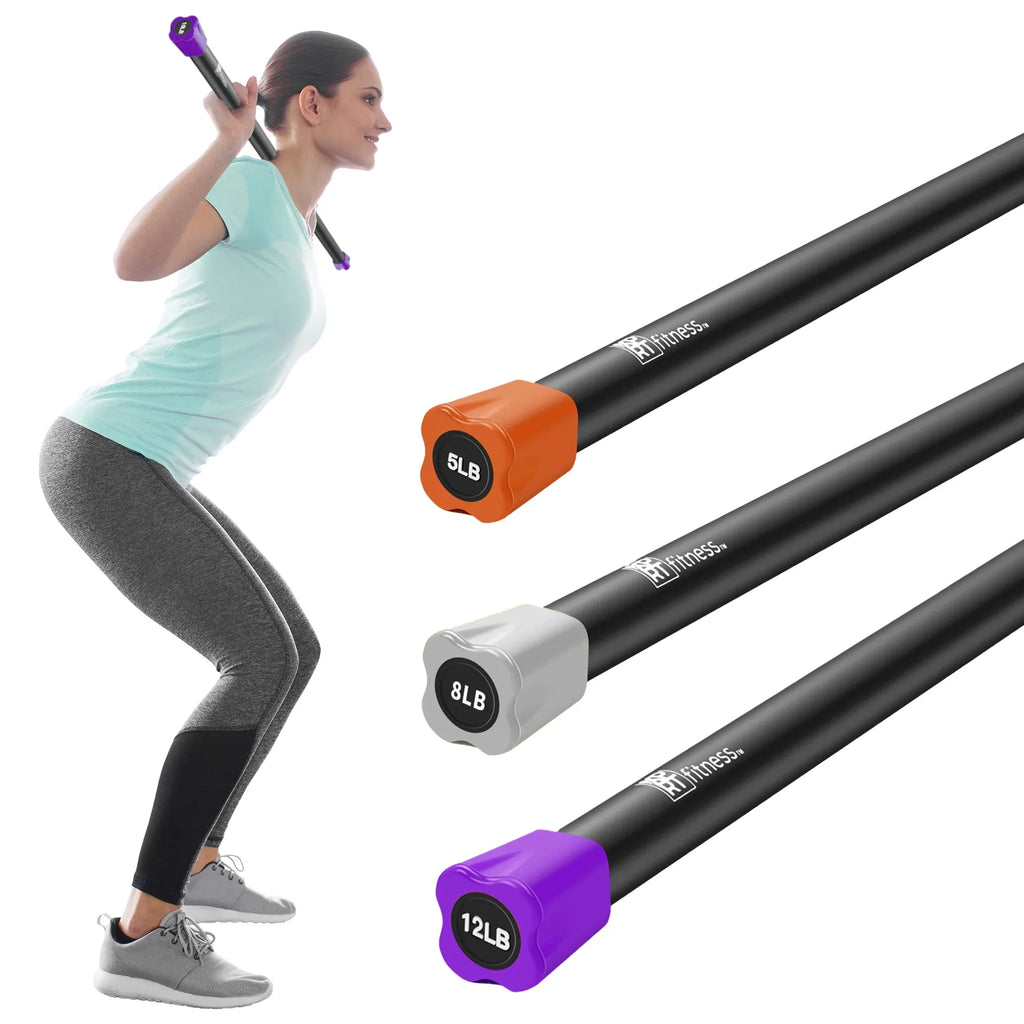 Foam Exercise Body With Aerobic Workout Total Fitness Bar Weight For Steel XPRT Padded 5lb+8lb+12lb