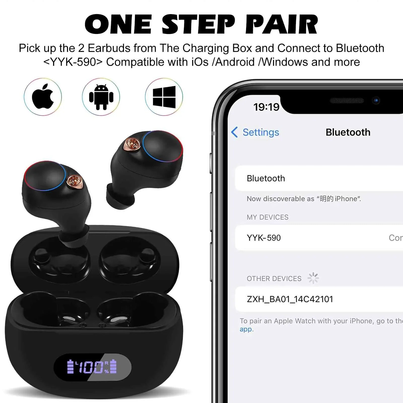 '+ Wireless Pro Black, 5.2 Charging Earbuds Case, with Compatible Balanced, Bluetooth Dual Connection, K12 Connect, Bass Resistance, Bluetooth Boost True UrbanX IPX5 liquid