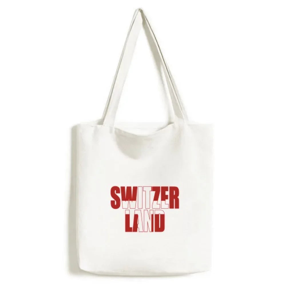 Satchel Flag Shopping Handbag Tote Casual Name Bag Country Canvas Switzerland