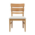 Modern Wooden Dining Chair with White Upholstered Seat