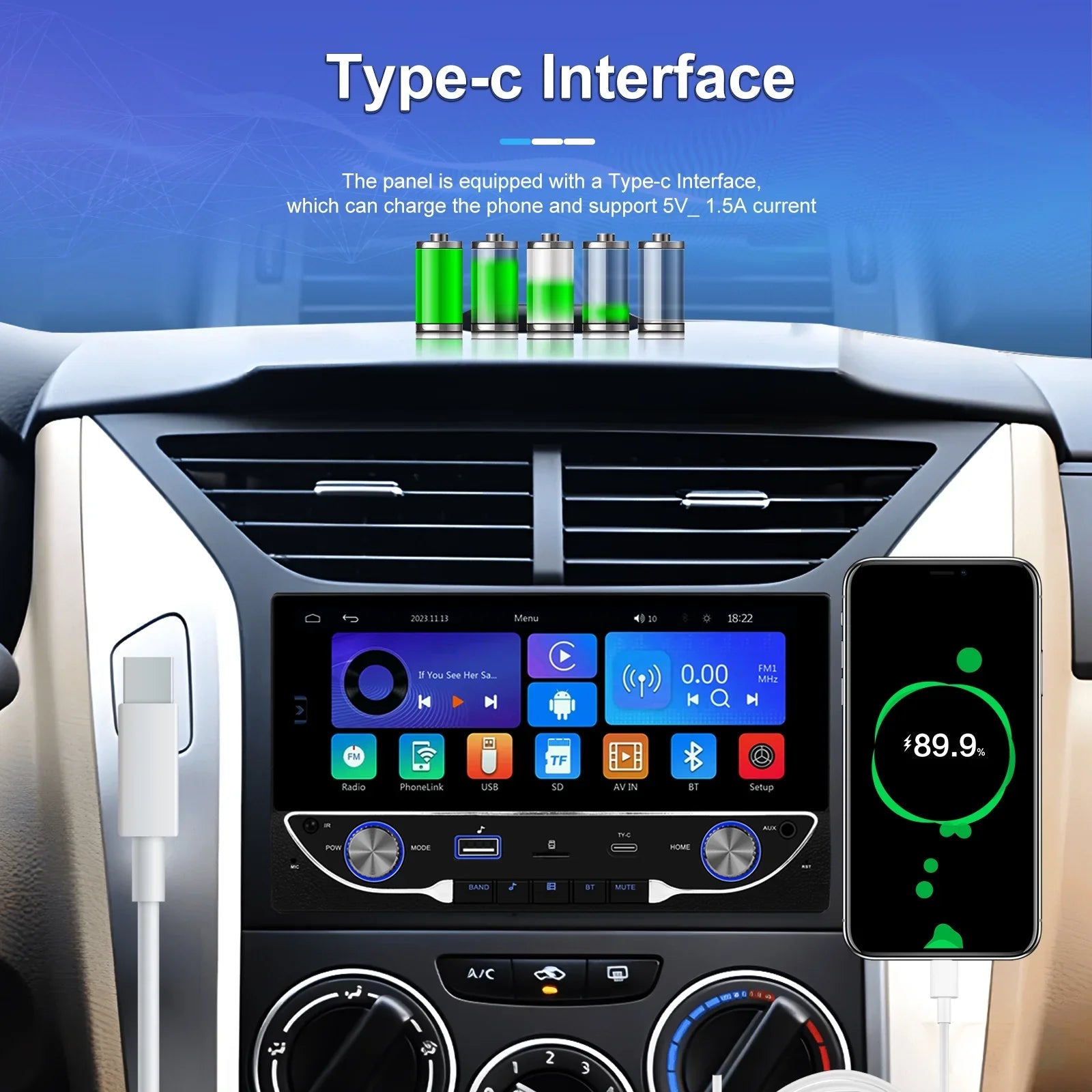 wireless View carplay/auto Rear Support mp5 Bluetooth TF/USB Player Radio 2DIN Car Universal Camera FM 6.86" Receiver