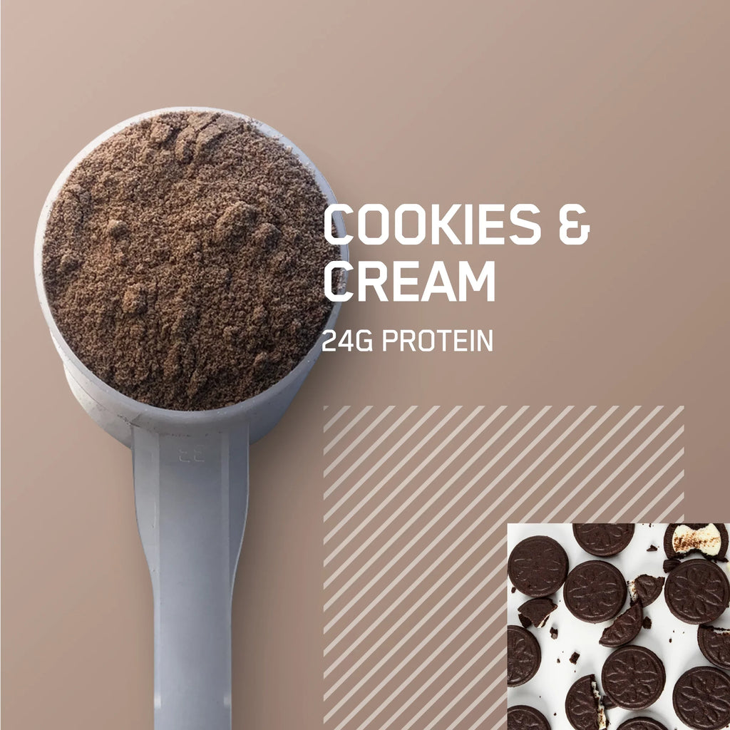 Protein & Cookies g Cream, lb, Protein, 100% 24 Nutrition, Standard Optimum 1.85 Whey Gold Powder, 27 Servings