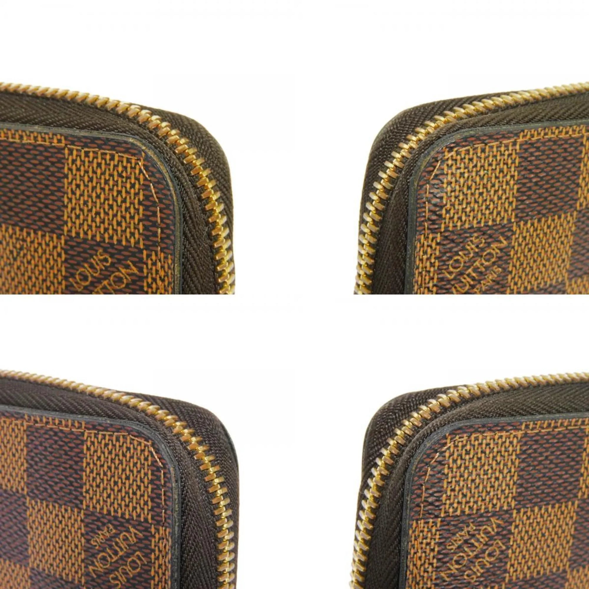 Zipper New Zippy Damier Pre-Owned (Good) Vuitton Men's Brown Pattern N41661 Wallet Ebene Checkered Long Logo Round Women's