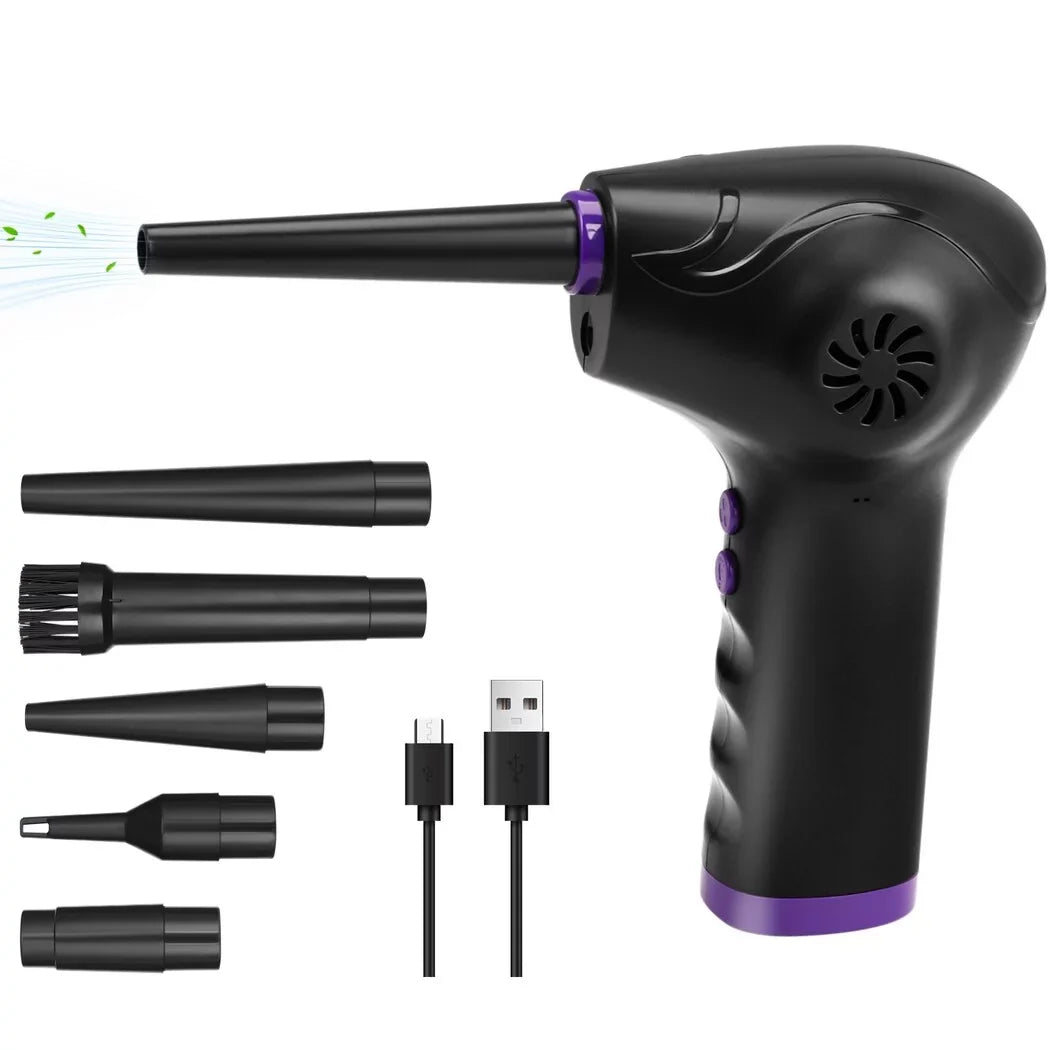 50000 for Electric RPM Tubes, Computer Remover LED Light 2-Speed with Power Electric Keyboards Air Dust with 5 Compressed Dust Nozzle Duster Strong Motor Duster, Blower, Air
