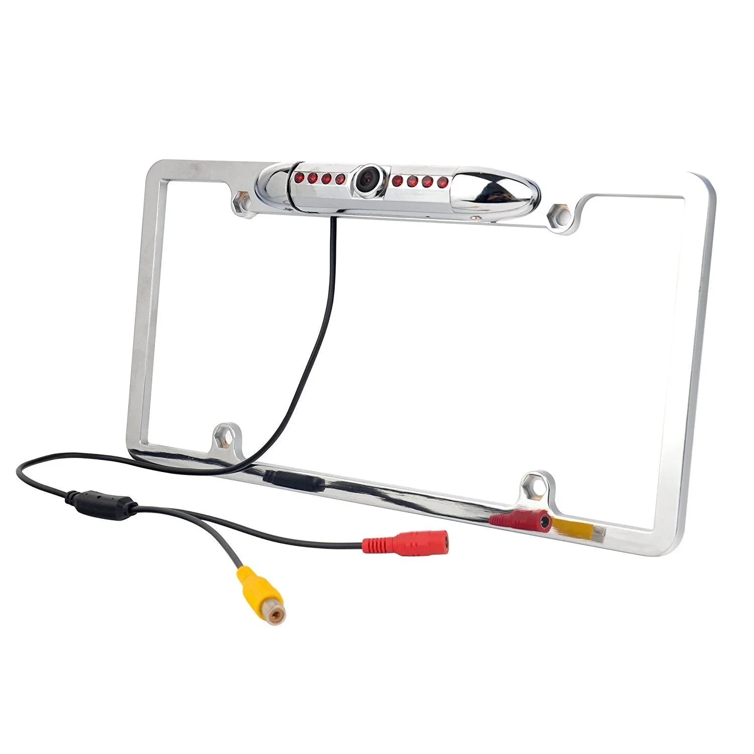 Camera Parking Backup 8 Night Chrome High Viewing Car LED View Vision Frame Waterproof License Aid 170° Plate Angle Reverse Frame Universal Sensitive License Mount Rear Absolute CAM2100S IR Plate