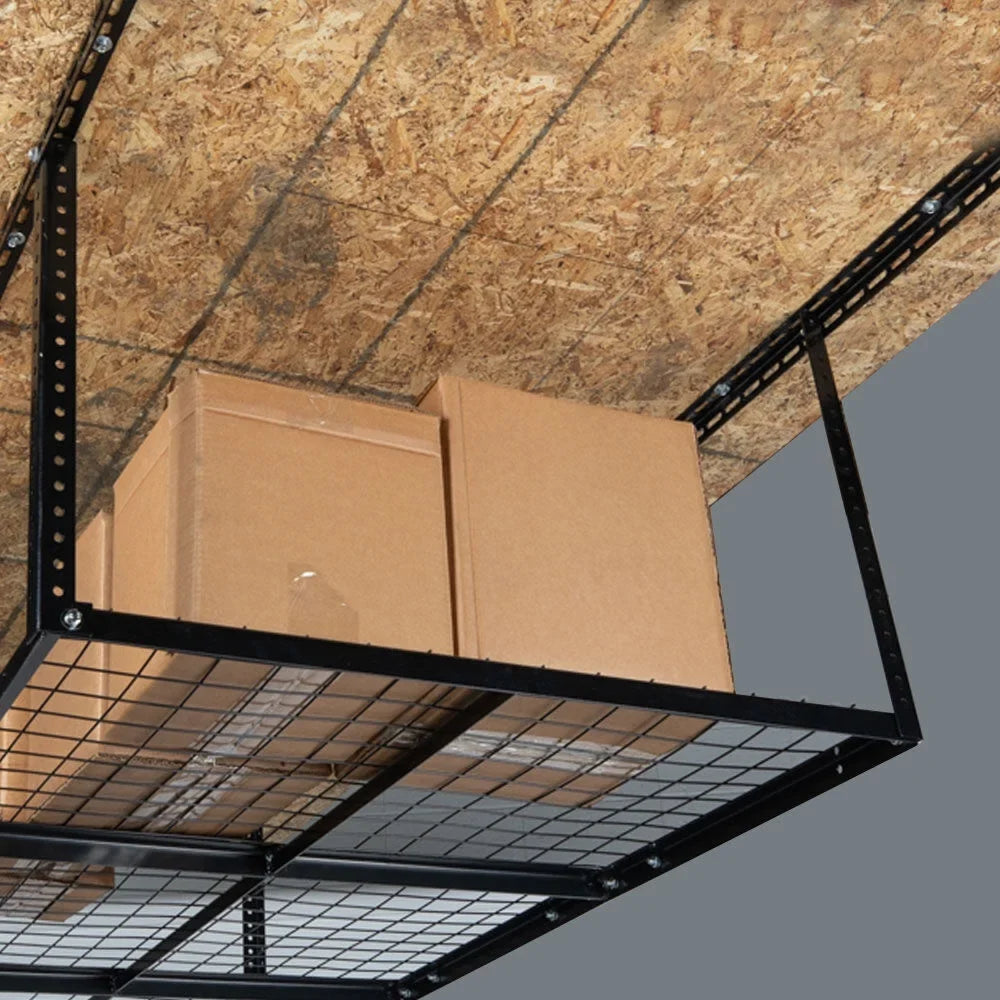 Adjustable Height, 41" for 3' Storage Garage Capacity, System, Loading Wire with Ceiling Titan Bikes 6' to Grid Attachments x Bins Storage 500 Overhead Organization Metal Rack, 20" Mount LB Equipment