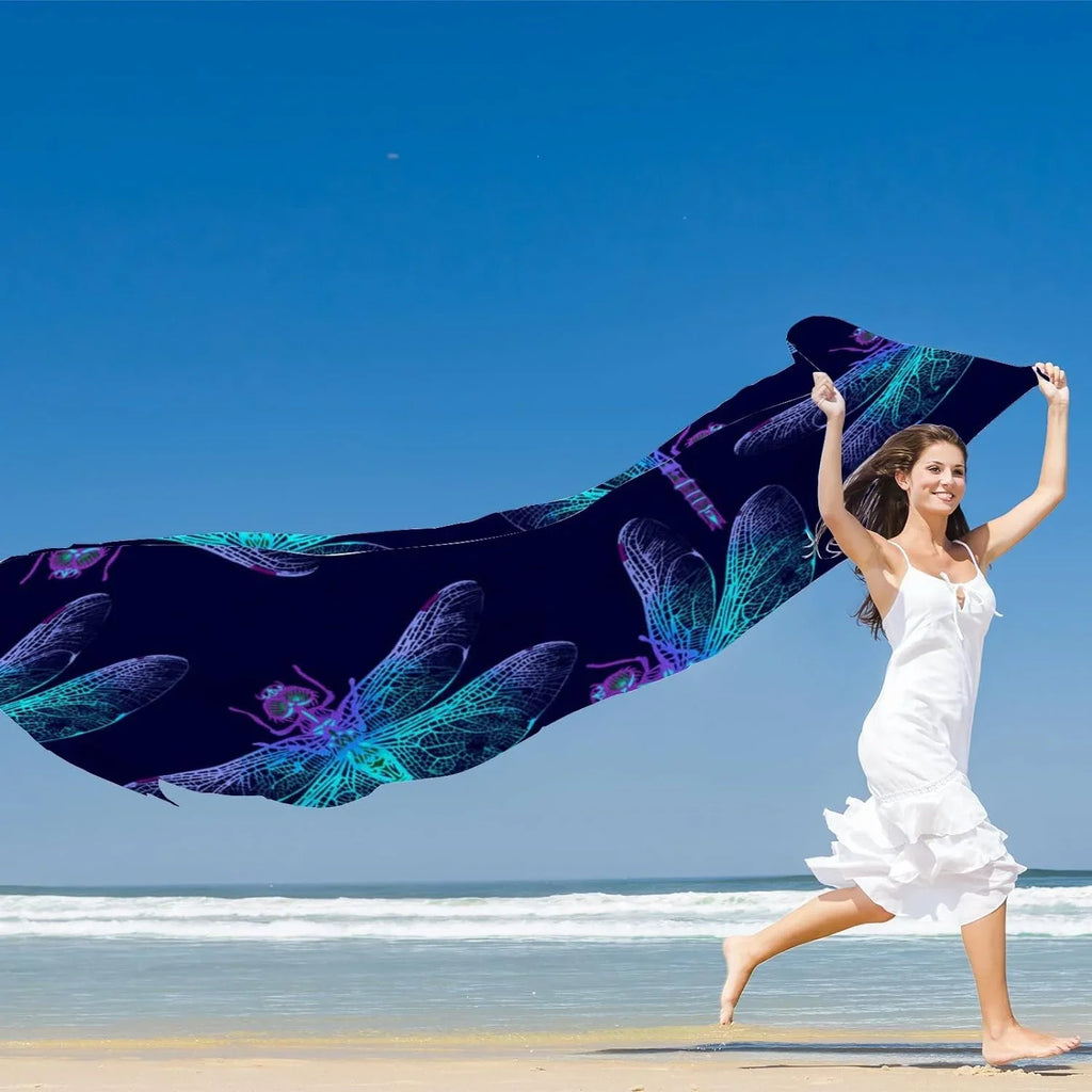 Girls Silk Shawl Wrap Dragonfly Lightweight Hyjoy for Long Neck Women Scarf Scarves