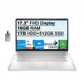 250 Processor, Computer, 2021 HD 32GB i5-1155G7 Intel Nits HDD+512GB Backlit Silver, Webcam, Intel HP IPS Card Laptop 1TB USB HD RAM, 16GB Core Audio, Win11, FHD Xe Graphics, Iris 17.3" Keyboard, SSD,