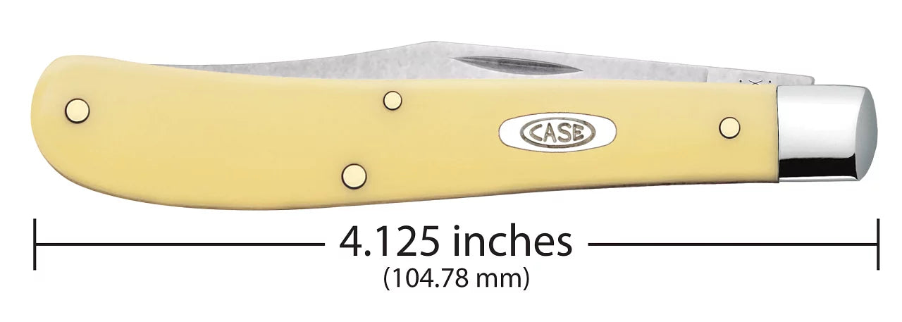 Yellow Trapper - Smooth Case Blade 00031 XX Handle Clip Synthetic Slimline