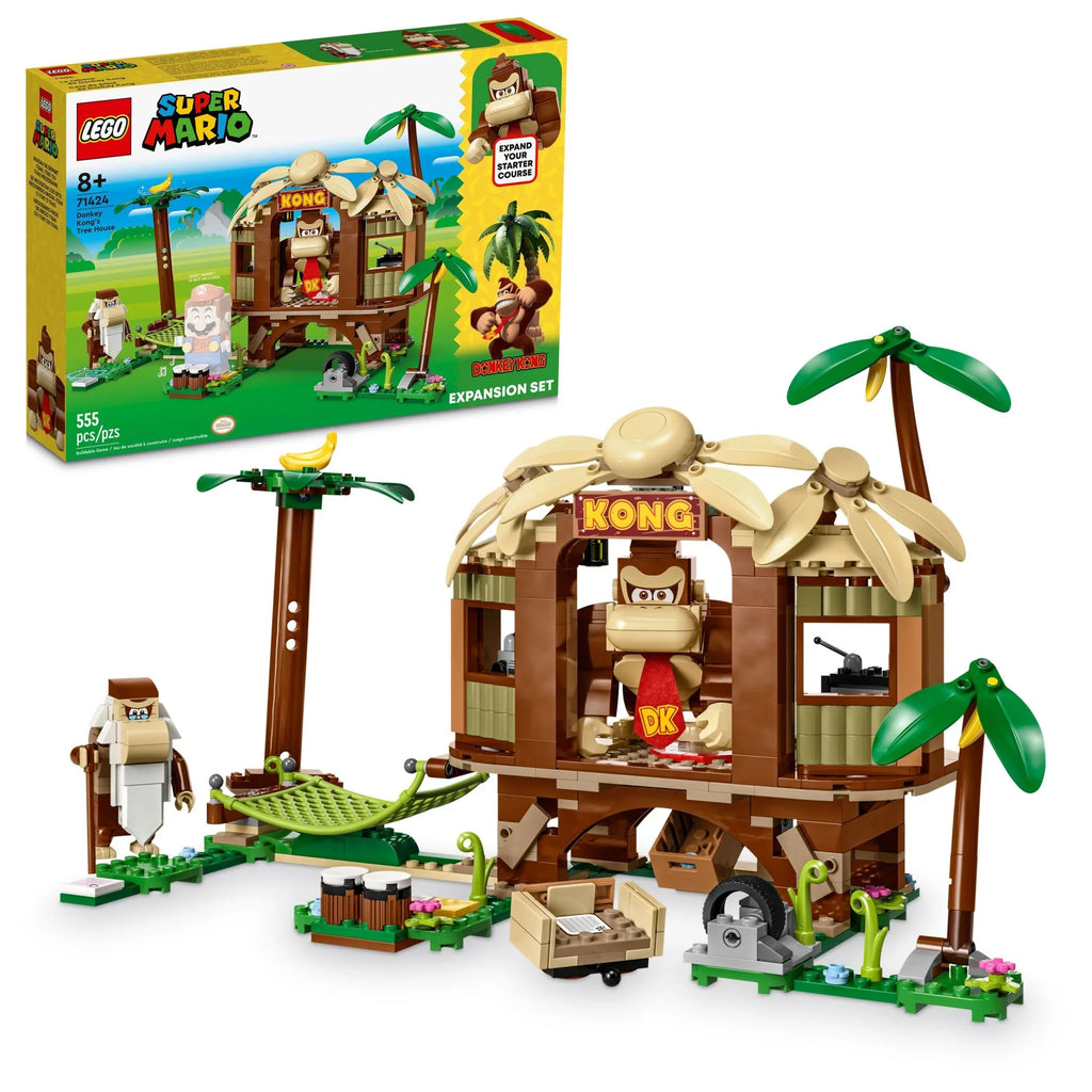 with Collectible Buildable Super and Set, Mario Kong for 71424 House Gift Game Fun Super 8-10 Donkey Figures Tree Cranky 2 Expansion LEGO Kong, Birthday Year Donkey Kids, Kong’s Old Mario