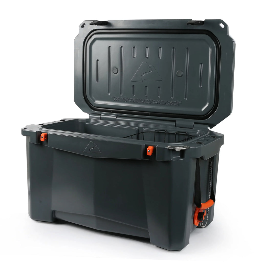 Ozark Sided Hard Cooler, 52 Quart Gray Chest Performance High Trail