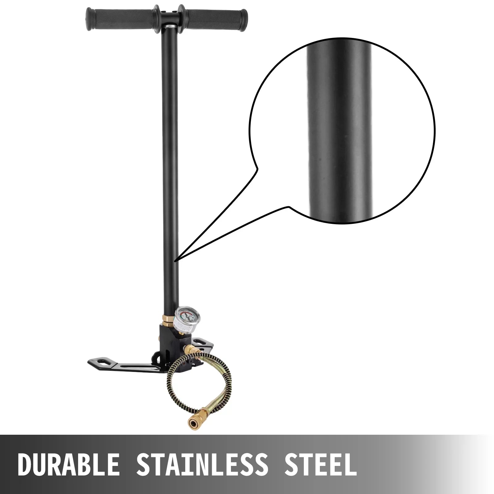 4500PSI Air 3 Pump Gun Rifle Filling Charging PCP Hand Pump Stage Stirrup New Black BENTISM
