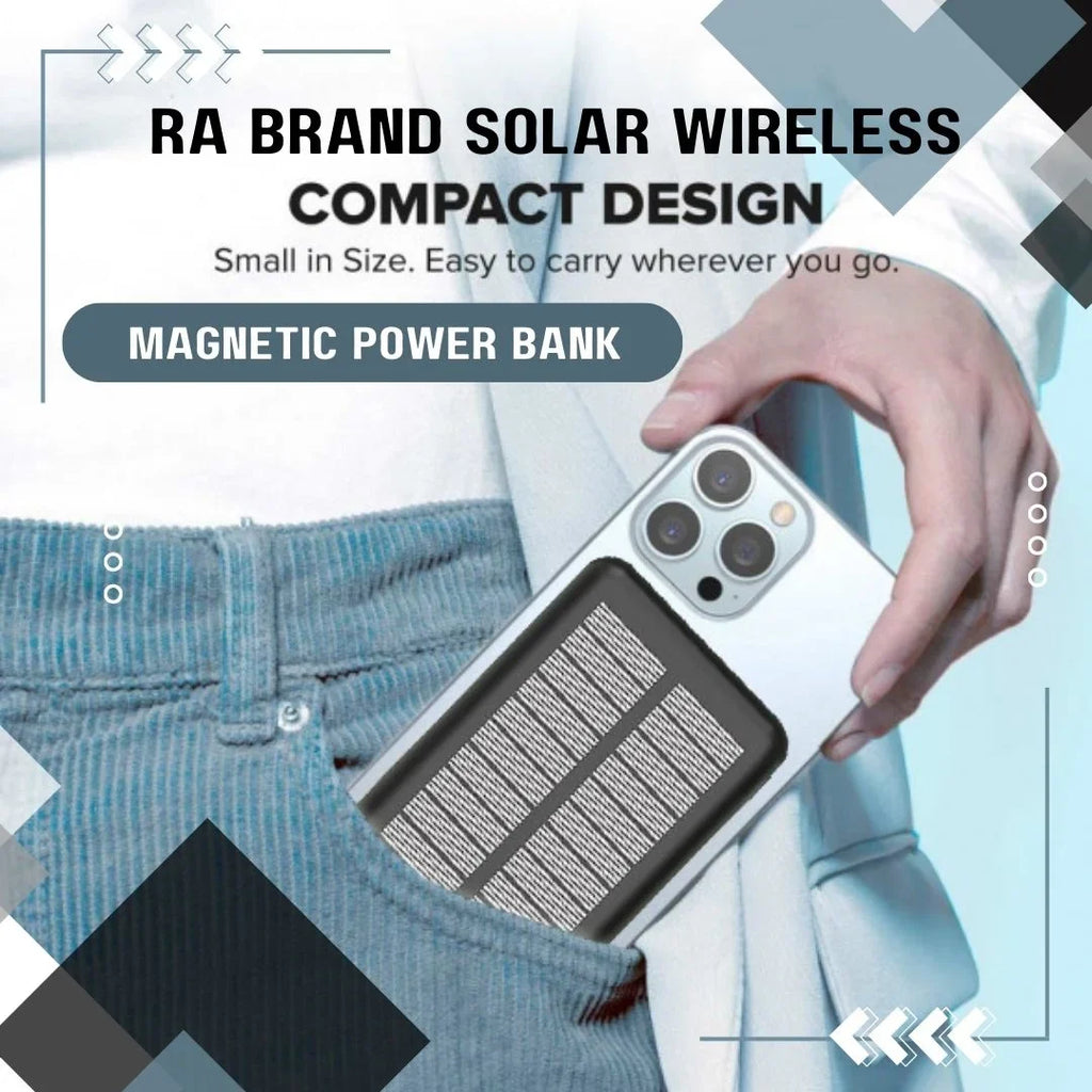 Magnetic Rabrand Fast 5000 Phone Solar Charger Portable Charging Magsafe Mah Bank, Wireless Power