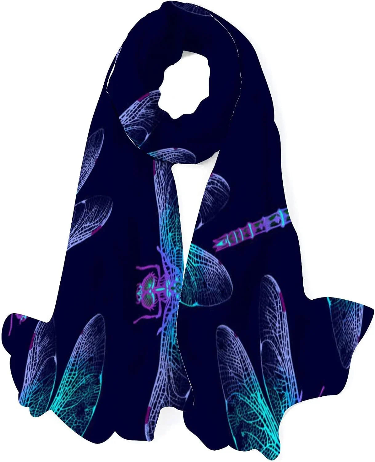 Girls Silk Shawl Wrap Dragonfly Lightweight Hyjoy for Long Neck Women Scarf Scarves