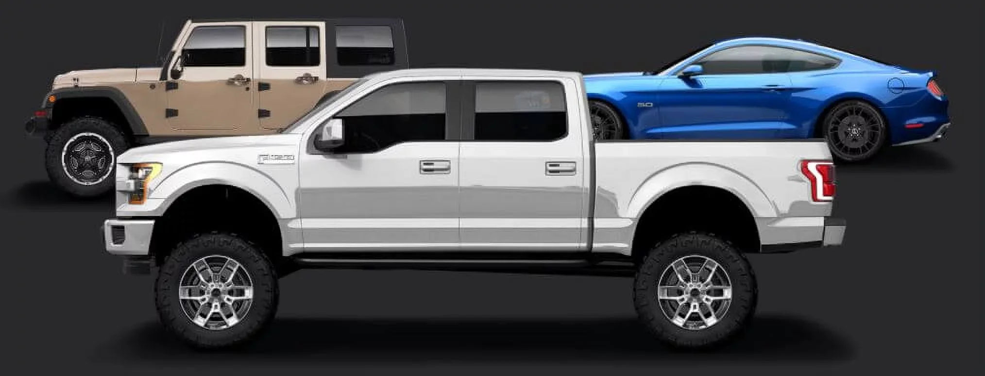 '- Powder 12mm Wheels Black Fits F150, select: in. - 2005-2020 Carroll F150 CAB - CS45 2021 Inserts Chrome SUPER 20 Shelby x with 9 Offset
