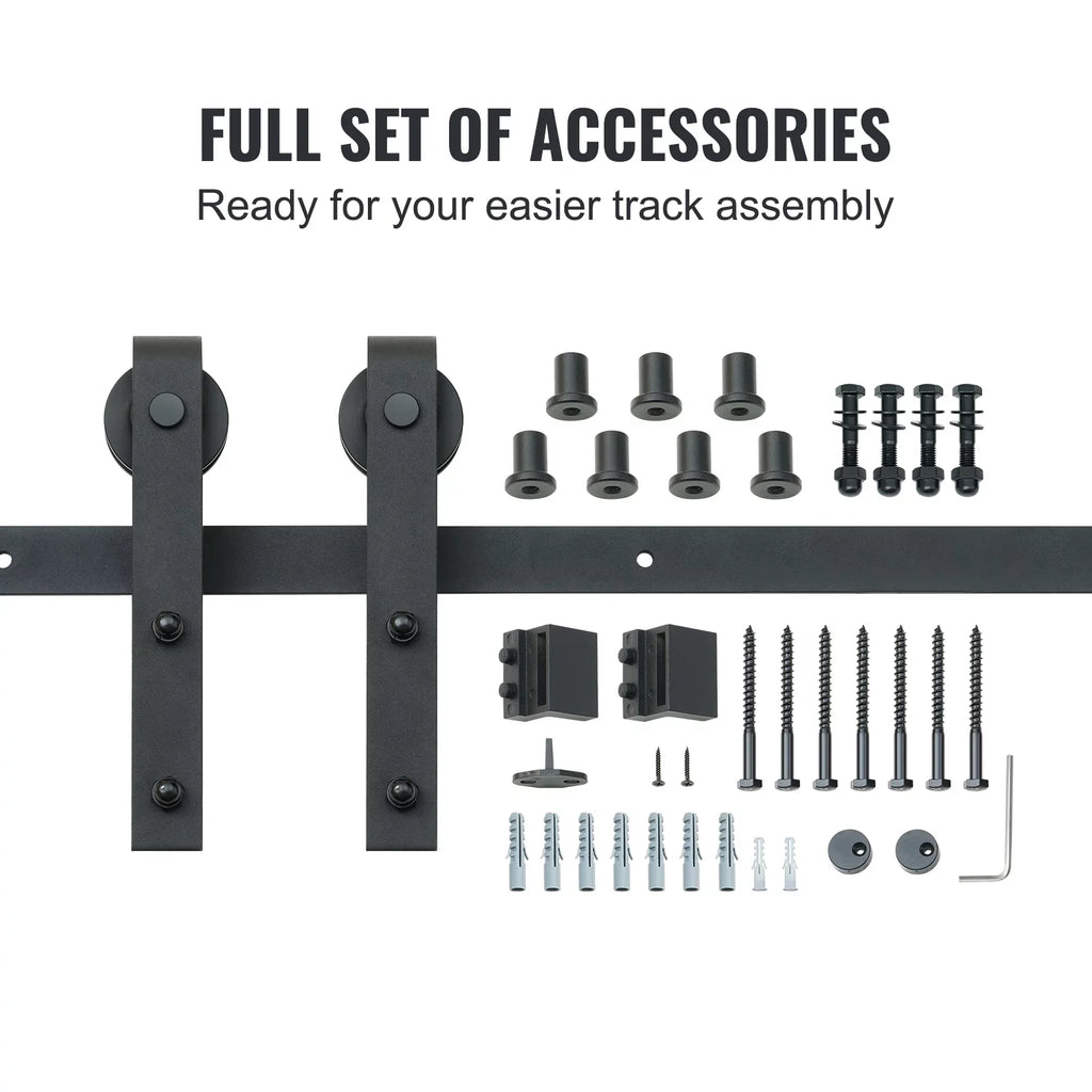 Barn Kit Sliding 8FT for BENTISM J Closet Door Hanger Track Hardware Single Door