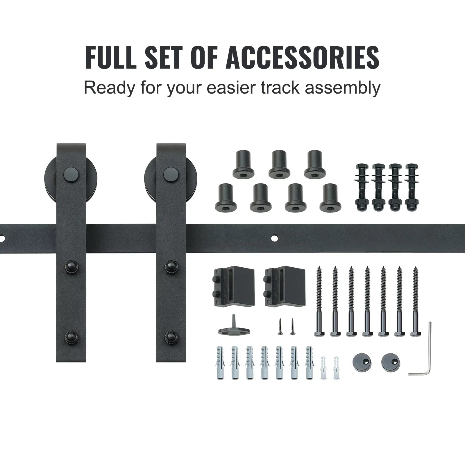 Barn Kit Sliding 8FT for BENTISM J Closet Door Hanger Track Hardware Single Door