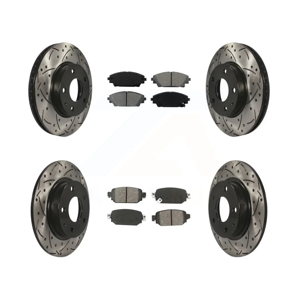 Coated 2019-2021 Front FWD Rotors - Pads CX-3 Mazda Auto Slotted Brake Rear For Transit And Semi-Metallic Disc Kit Drilled KDS-100840