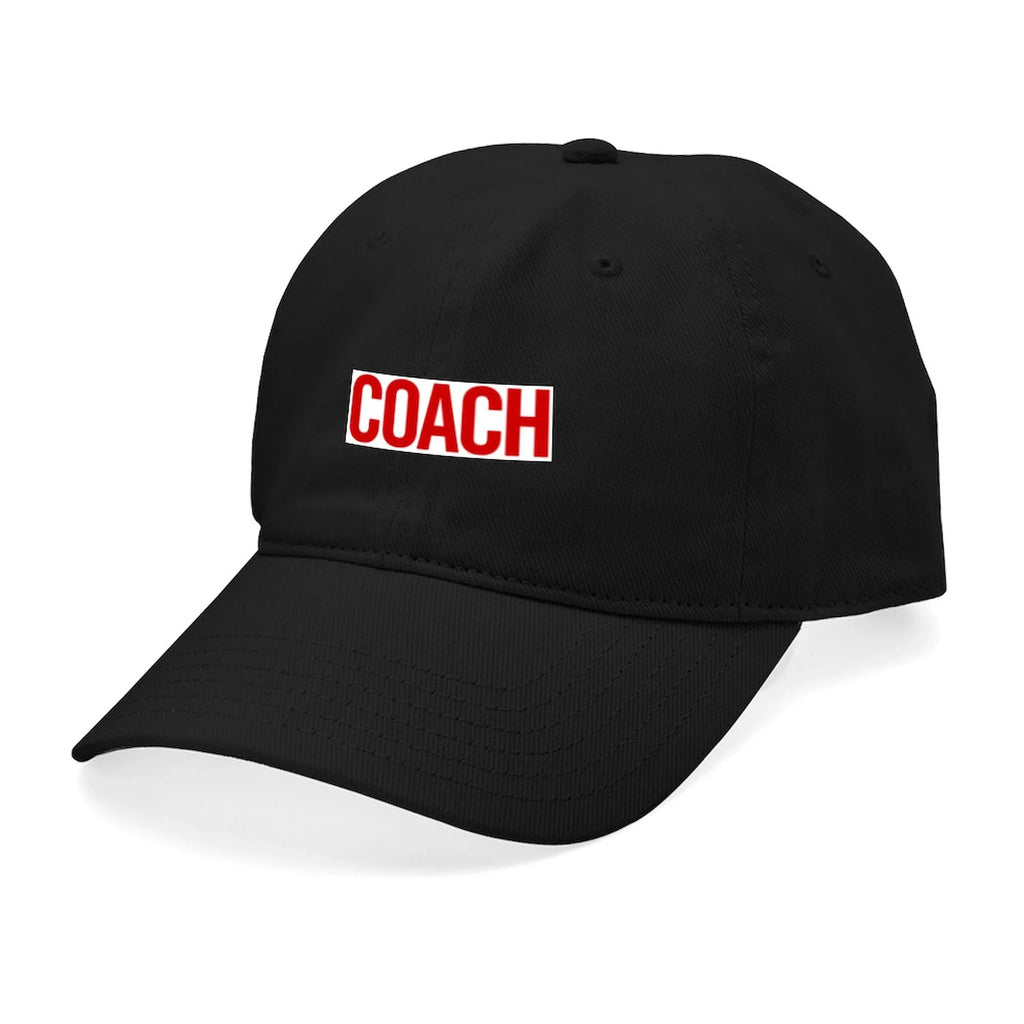 Printed Black CafePress Black Adjustable (Red) Cap - Hat Cotton Canvas Coach Baseball -