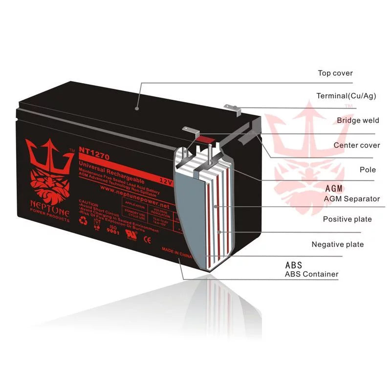Battery SLA Pack 2 Electric Replacement Neptune 300 EVO 10Ah - Scooters 12V by