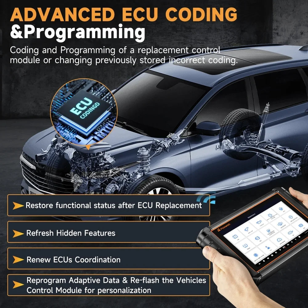 NT909 Control Tool FOXWELL ECU Scan OBD2 Bidirectional TPMS Code Key Scanner Diagnostic Scanner Coding Programmer Reader