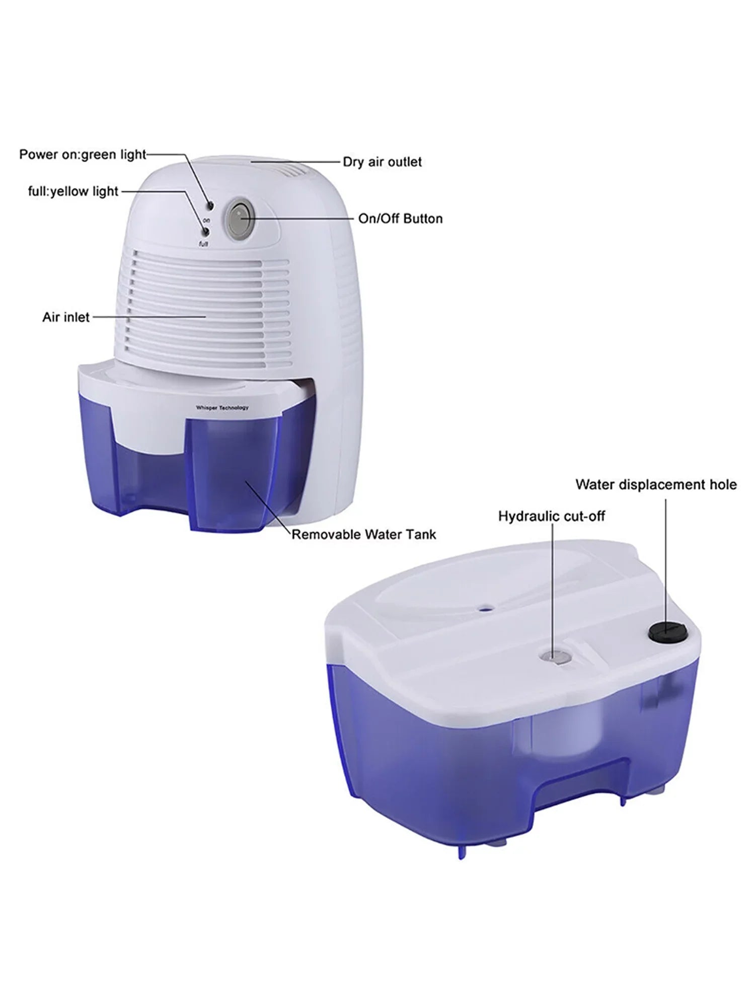 Dehumidifier Space Moisture Quietly Portable Mini Dehumidification Extract Small