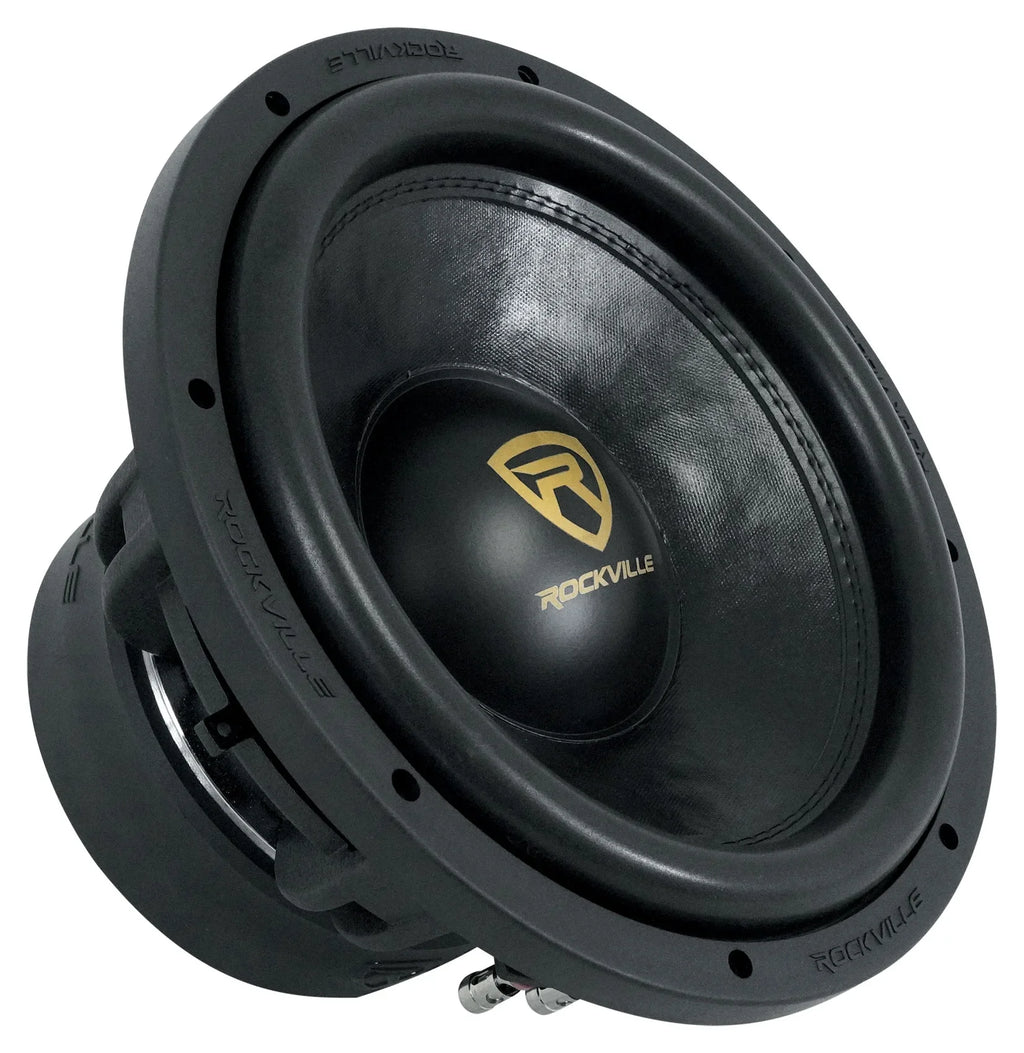 Box+Mono Subwoofers+Sealed Watt W12K9D2 Sub 12" 8000 (2) Rockville Amplifier+Amp V3 Kit