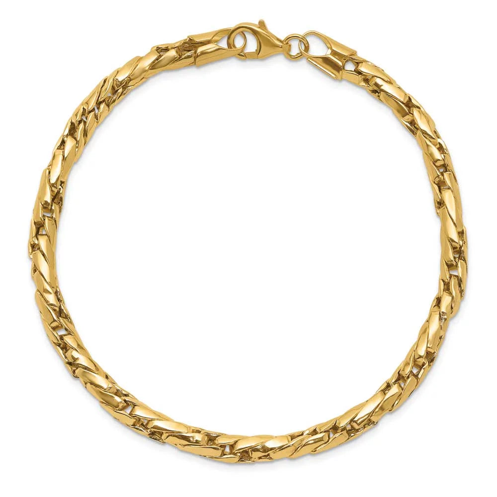 Link Gold Bracelet 14k Men's Polished Fancy